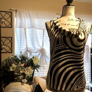 The Limited Sleeveless Zebra Striped Blouse SZ XS